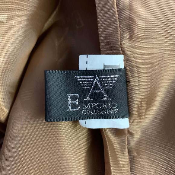 EMPORIO ARMANI Camel Faux Suede Zip Up Jacket - Picture 6 of 7